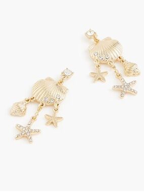 Jcrew Seashell and starfish dangly earrings - NWT